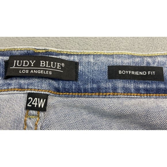 Judy Blue Jeans‎ Womens 24W Blue High Waist Boyfriend Stretch Cuff Denim JB88337 - Picture 5 of 14